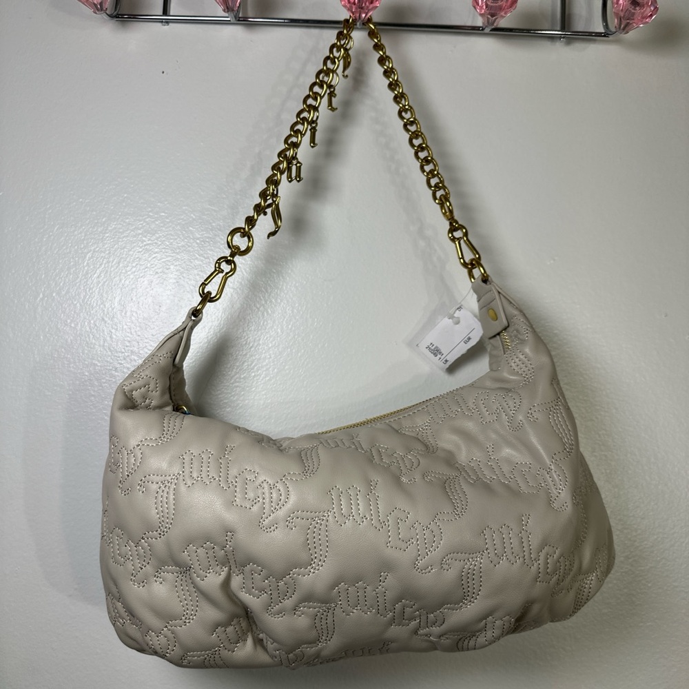 Juicy Couture Cream Shoulder Bag with Gold Chain
